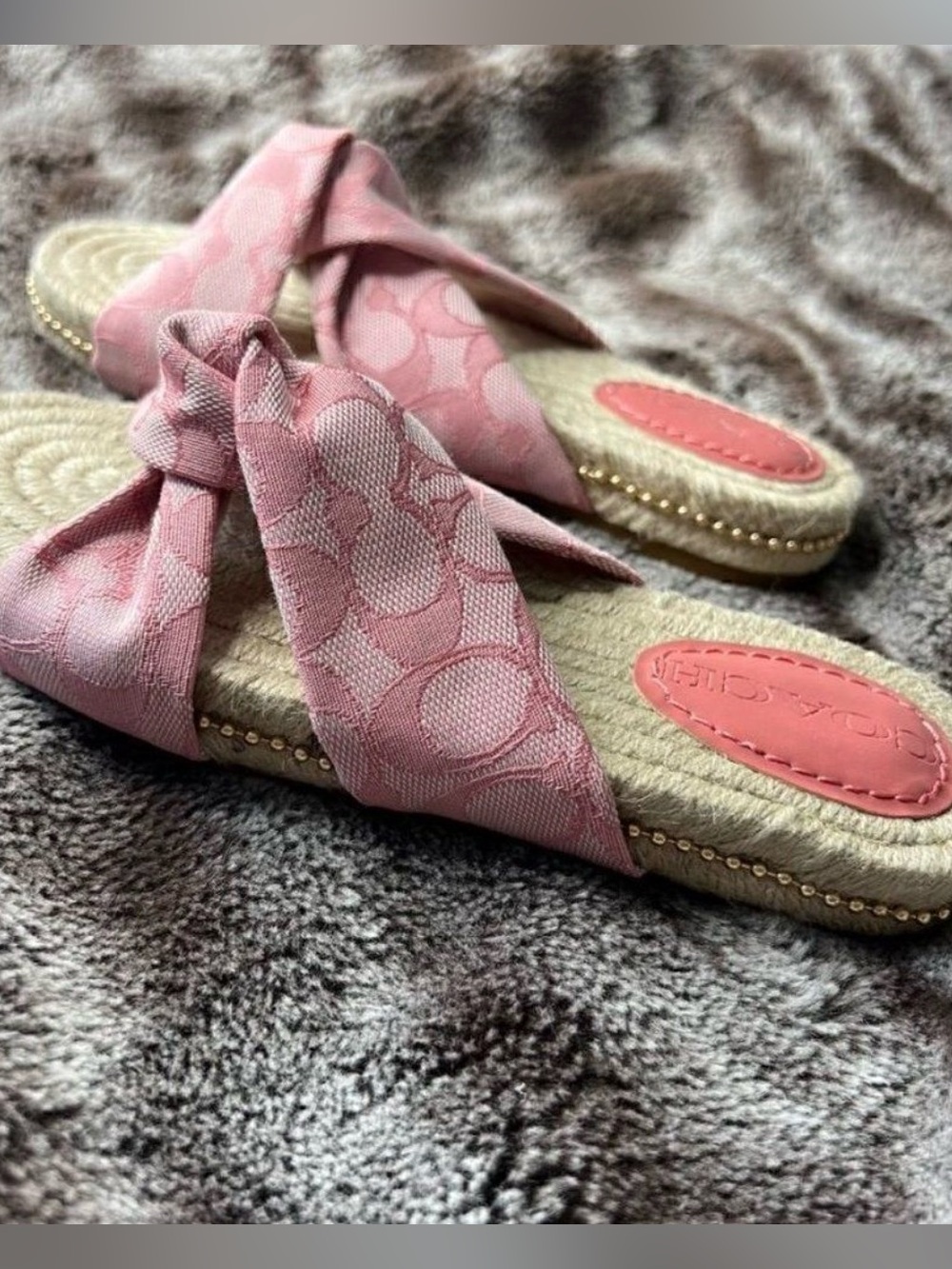 Coach Charli Espadrille Slide Sandals with Jacquard Straps 5.5 NWOT - Picture 3 of 8